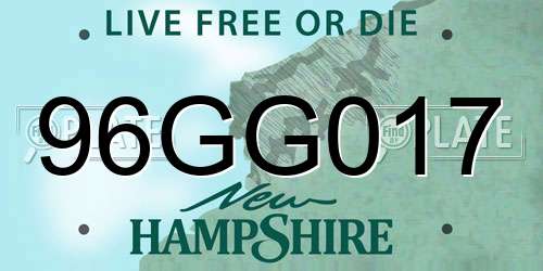 96GG017 New Hampshire License Plate