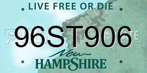 96ST906 New Hampshire License Plate