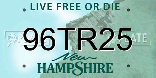 96TR25 New Hampshire License Plate