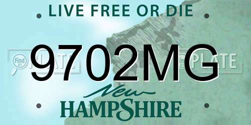 9702MG New Hampshire License Plate