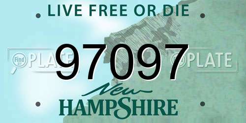 97097 New Hampshire License Plate