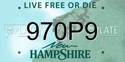 970P9 New Hampshire License Plate