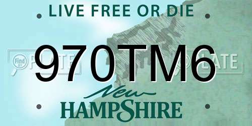 970TM6 New Hampshire License Plate