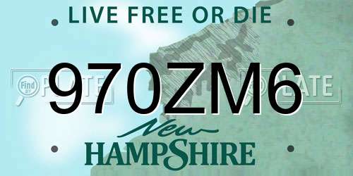 970ZM6 New Hampshire License Plate