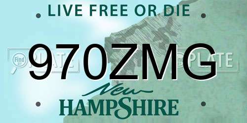 970ZMG New Hampshire License Plate