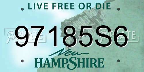 97185S6 New Hampshire License Plate