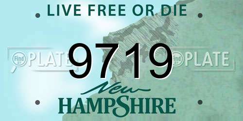 9719 New Hampshire License Plate