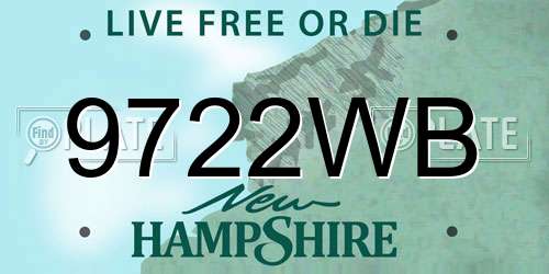 9722WB New Hampshire License Plate