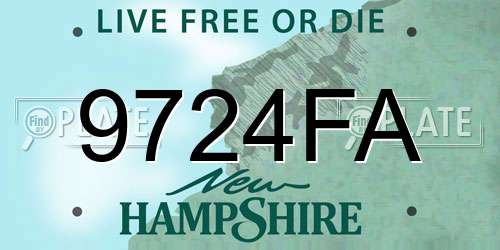 9724FA New Hampshire License Plate