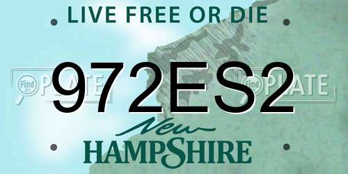 972ES2 New Hampshire License Plate