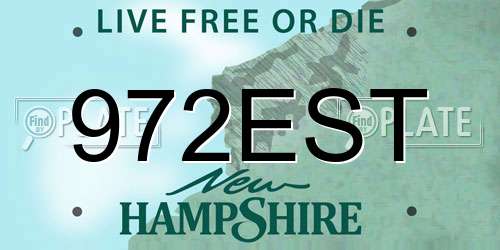 972EST New Hampshire License Plate