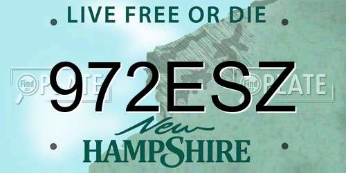 972ESZ New Hampshire License Plate