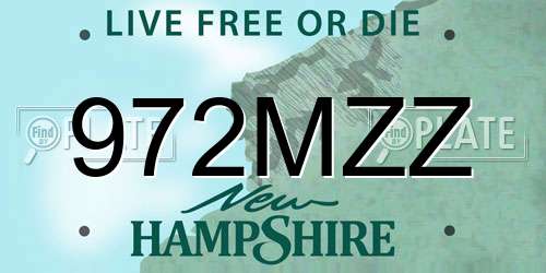 972MZZ New Hampshire License Plate