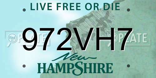 972VH7 New Hampshire License Plate