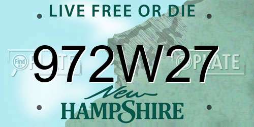 972W27 New Hampshire License Plate
