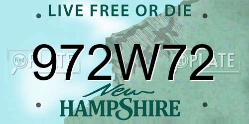 972W72 New Hampshire License Plate