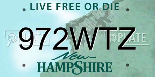 972WTZ New Hampshire License Plate