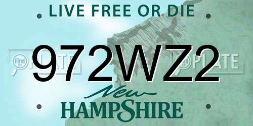972WZ2 New Hampshire License Plate