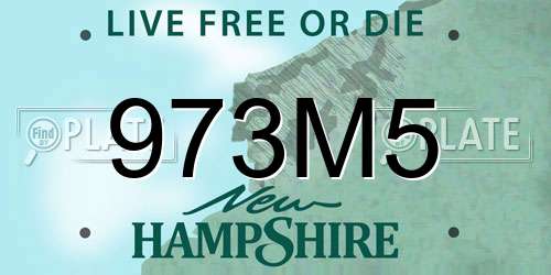 973M5 New Hampshire License Plate