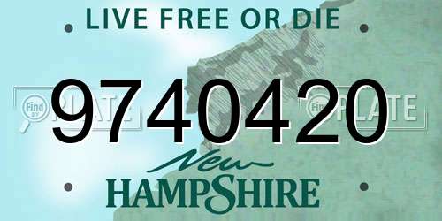 9740420 New Hampshire License Plate