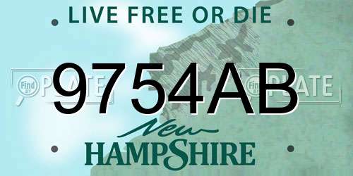 9754AB New Hampshire License Plate