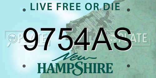 9754AS New Hampshire License Plate
