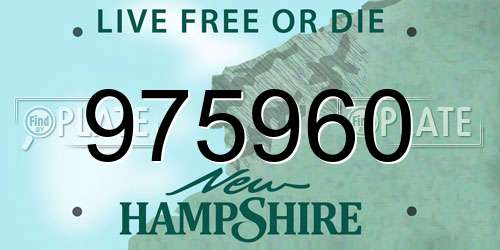975960 New Hampshire License Plate