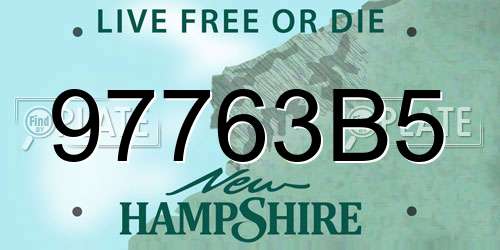 97763B5 New Hampshire License Plate