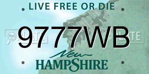 9777WB New Hampshire License Plate