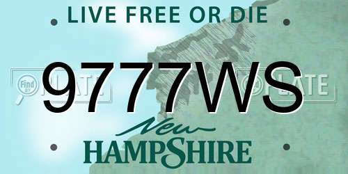 9777WS New Hampshire License Plate