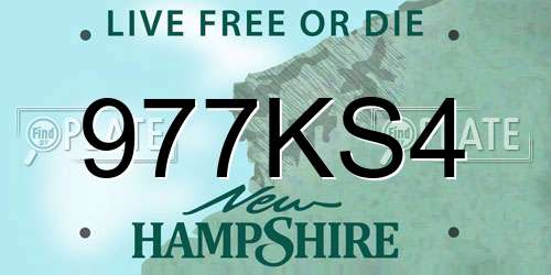 977KS4 New Hampshire License Plate