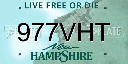977VHT New Hampshire License Plate