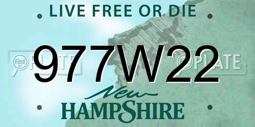 977W22 New Hampshire License Plate