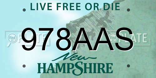 978AAS New Hampshire License Plate