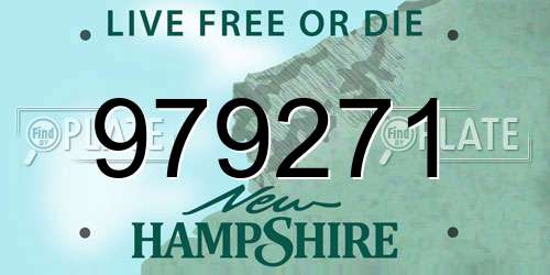 979271 New Hampshire License Plate