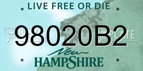 98020B2 New Hampshire License Plate