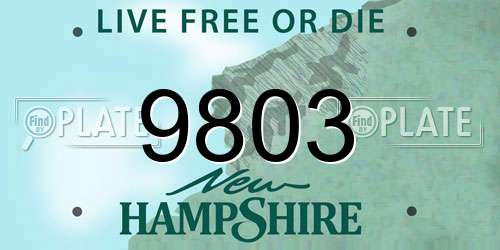 9803 New Hampshire License Plate