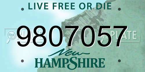 9807057 New Hampshire License Plate