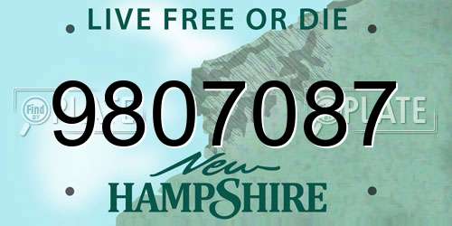 9807087 New Hampshire License Plate