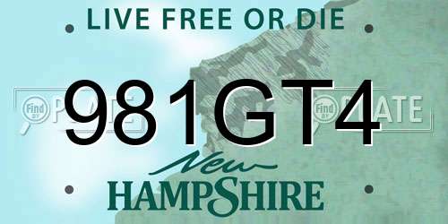981GT4 New Hampshire License Plate