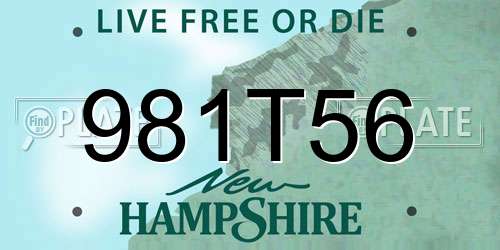 981T56 New Hampshire License Plate