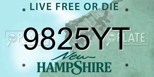 9825YT New Hampshire License Plate