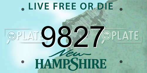 9827 New Hampshire License Plate