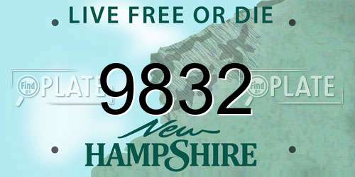 9832 New Hampshire License Plate