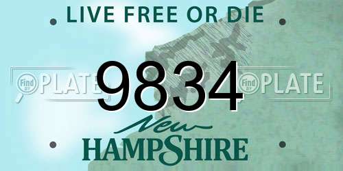 9834 New Hampshire License Plate
