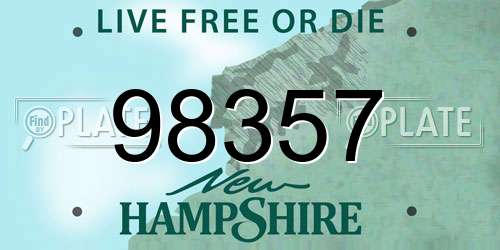 98357 New Hampshire License Plate