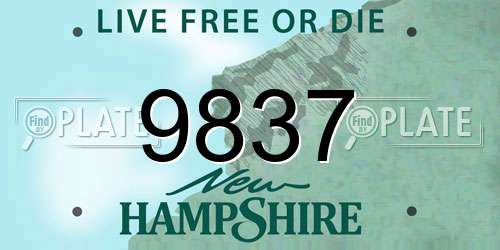9837 New Hampshire License Plate