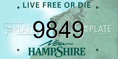 9849 New Hampshire License Plate