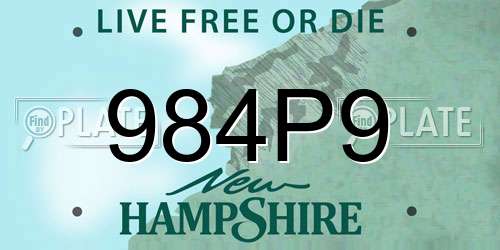 984P9 New Hampshire License Plate