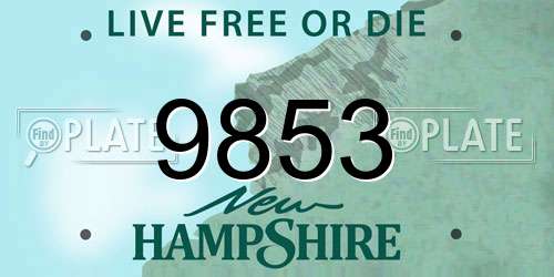 9853 New Hampshire License Plate